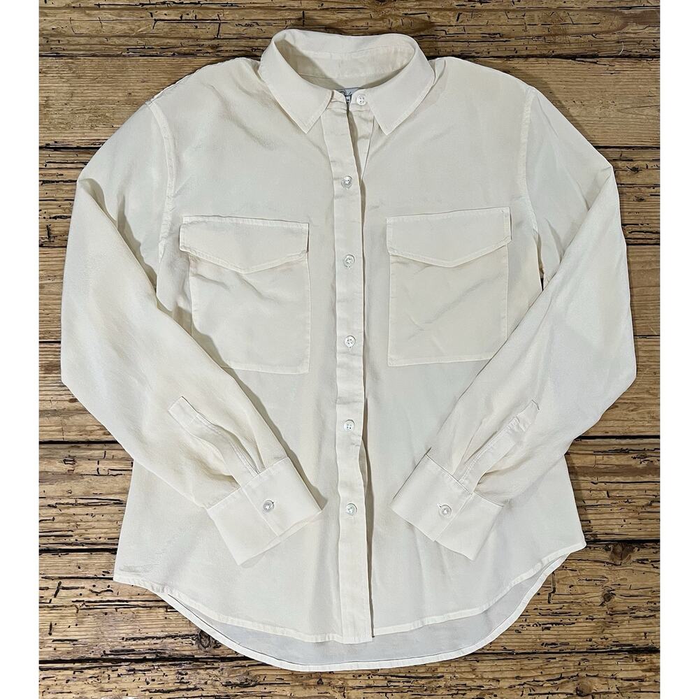 Rails Women’s Size Xs Cream Button Up Long Sleeve… - image 1